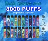cigarrillo de Vape Pen Portable Disposable Rechargeable E de los sabores de Nic Salt 31 de los soplos del tornado 8000 de 850mah RandM