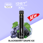 El nuevo sabor llega IGET XXL 1800 SOPLA hielo de la uva de la zarzamora de la capacidad 7ml