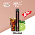IGET XXL 1800 sopla capacidad disponible último Juice Flavors Vape Pen Device de Vapes 7ml
