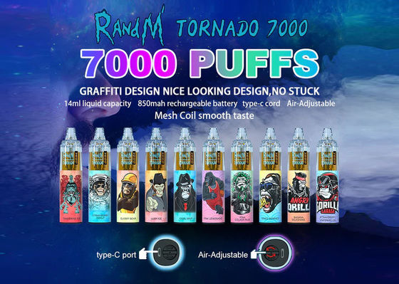 Control Nic Salt Disposable Vape 1000mAh de la circulación de aire recargable