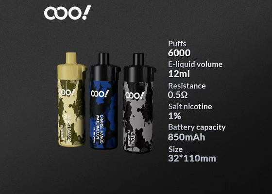 Vaporizador multi recargable disponible de los sabores de Vape del cigarrillo del soplo E de la energía 6000