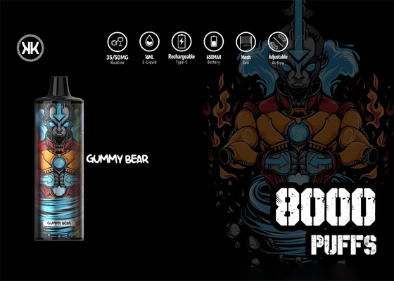 Vaporizador disponible Pen Contain Energy Max de la nicotina del 5% 8000 soplos Vape