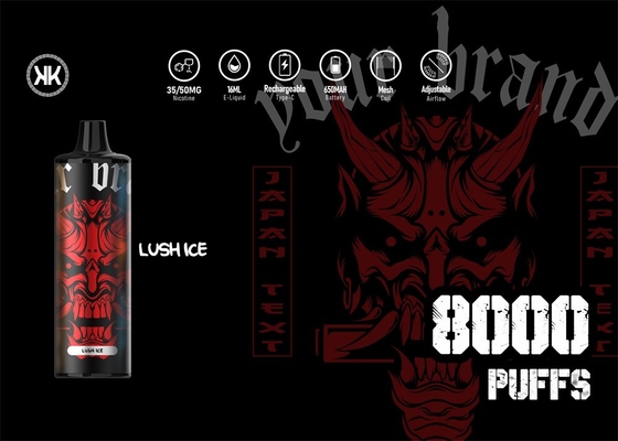 El E-cigarrillo máximo 8000 Vape de la energía recargable disponible de la pluma 17ml de EPOD sopla gusto jugoso de la nicotina del 5%