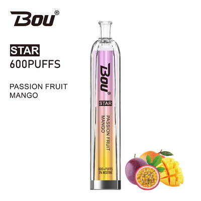 600 batería de Vape BOU Star With 500mah de la nicotina de los soplos 2ml el 2%