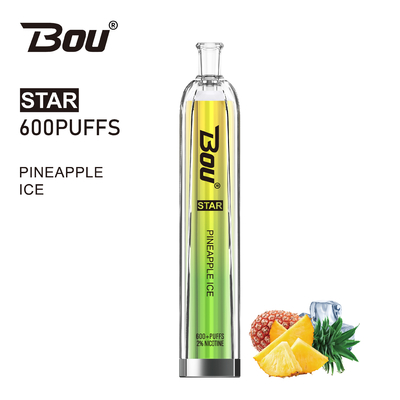600 batería de Vape BOU Star With 500mah de la nicotina de los soplos 2ml el 2%