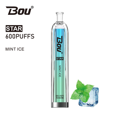 La estrella 600 de Mini Portable Disposable Vape Bou sopla nicotina del 2% 20 sabores 500 Mah Battery