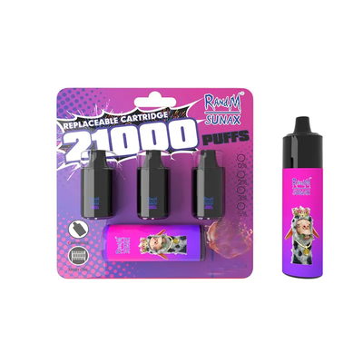 RandM original Sunax 21000 soplos Vape prellenó las vainas 14mlx3 con Mesh Coil