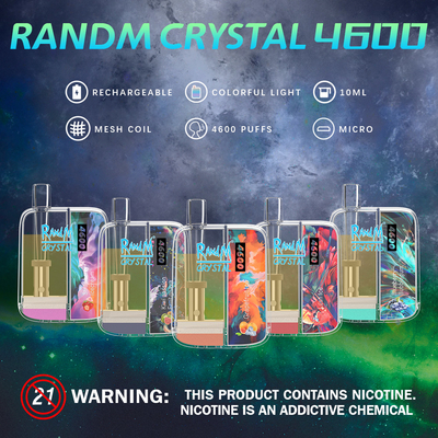 Soplos Vape superior Pen Disposable Nic Salt del cristal 4600 de 10ML RandM 12 sabores