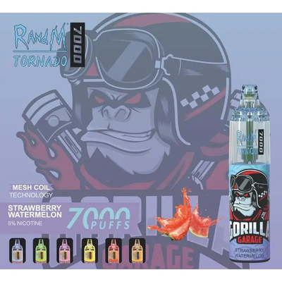 Fumot RandM Tornado 7000 Puffs Juicious Ice Fruit Aromas Disponibles Enrejado bobina 5% de capacidad de nicotina Vapor desechable