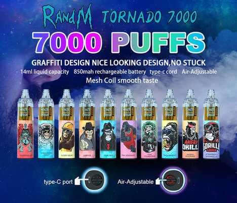 45 nicotina portátil superior disponible del vaporizador 0/2/3/5% del tornado 14ML de RandM de la pluma de Vape de los sabores