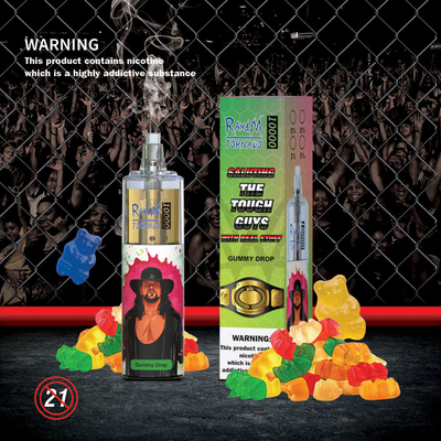 10000 sopla el sistema Vape de la vaina de 20 ml encierra la luz disponible Rechargable de Vape RGB del tornado de RandM