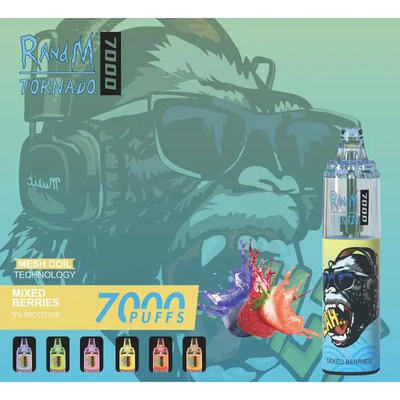 La nicotina disponible de los soplos 5% del randM al por mayor 7000 contiene 45 sabores Vape