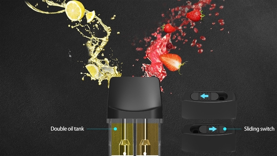 2 ml de cartucho desechable de pluma de vaporizador 2 en 1 dispositivo de vaporizador de dos sabores con cargador tipo C