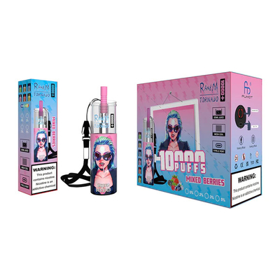 5% de nicotina 20 ml de capacidad líquida zumo de hielo de frutas sabroso 14 sabores Fumo Tornado 10000 bocanadas más vaporizador desechable