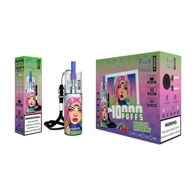 5% de nicotina 20 ml de capacidad líquida zumo de hielo de frutas sabroso 14 sabores Fumo Tornado 10000 bocanadas más vaporizador desechable