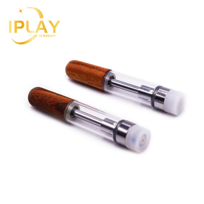 Aceite mezclado con CBD THC soporte personalizado cartuchos de vaporizador desechables en barril de madera
