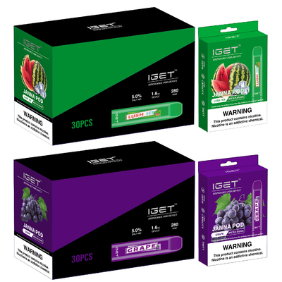 280mah Watermelom IGET Vape JANNA Vape Pen disponible 450 soplos