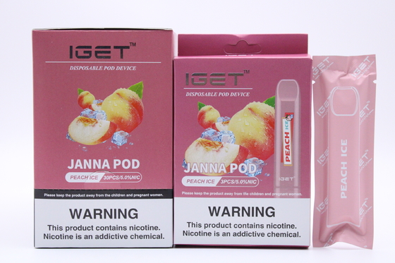 Pluma electrónica de IGET JANNA 1.6ml Vape, cigarrillo líquido de 450 soplos E