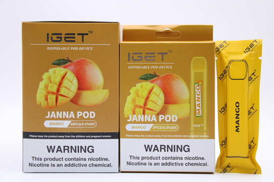 Pluma electrónica de IGET JANNA 1.6ml Vape, cigarrillo líquido de 450 soplos E