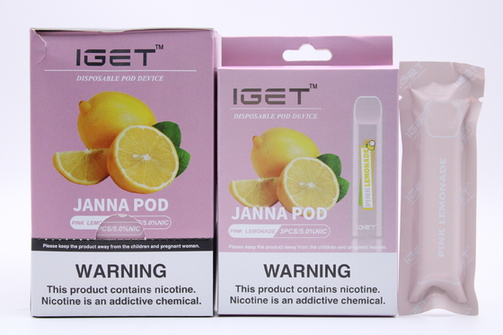Pluma electrónica de IGET JANNA 1.6ml Vape, cigarrillo líquido de 450 soplos E