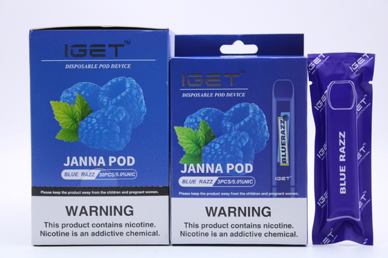 Pluma electrónica de IGET JANNA 1.6ml Vape, cigarrillo líquido de 450 soplos E
