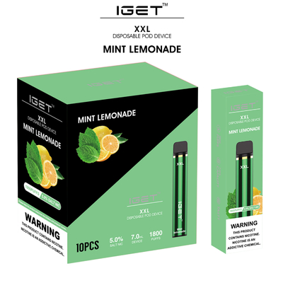 1800 cigarrillo disponible de la vaina E del vaporizador de los soplos 7ml XXL IGET Vape