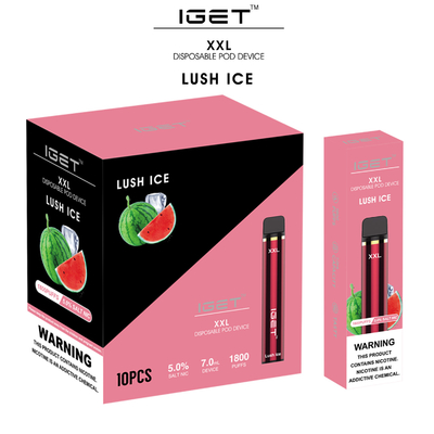 1800 cigarrillo disponible de la vaina E del vaporizador de los soplos 7ml XXL IGET Vape