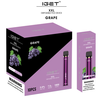 Vaina portátil Vape, pluma del soplo auténtico de Iget 1800 del vaporizador de 7ml que fuma XXL