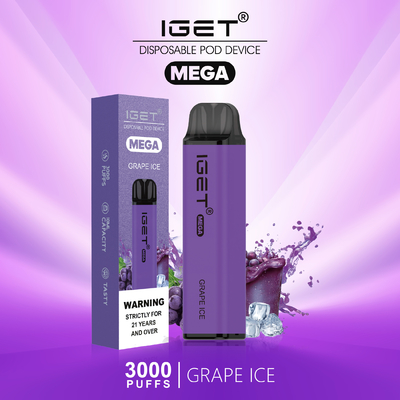 8 colores se refrescan acuñan soplos MEGA de Nic Salt Disposable Vape IGET los 3000