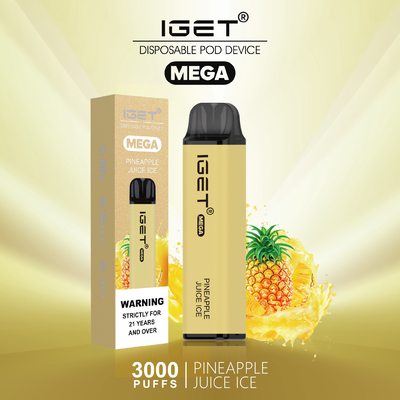 8 colores se refrescan acuñan soplos MEGA de Nic Salt Disposable Vape IGET los 3000