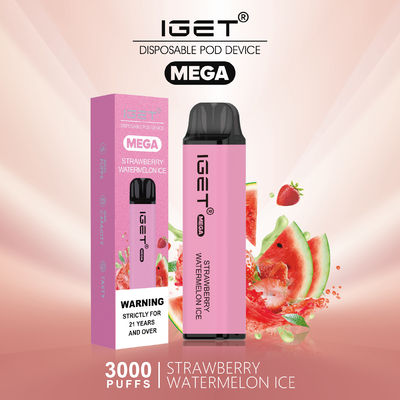 8 colores se refrescan acuñan soplos MEGA de Nic Salt Disposable Vape IGET los 3000
