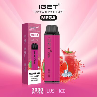 8 colores se refrescan acuñan soplos MEGA de Nic Salt Disposable Vape IGET los 3000