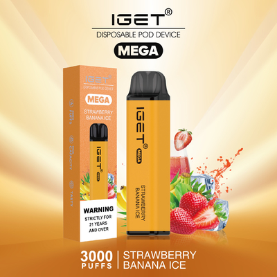 8 colores se refrescan acuñan soplos MEGA de Nic Salt Disposable Vape IGET los 3000