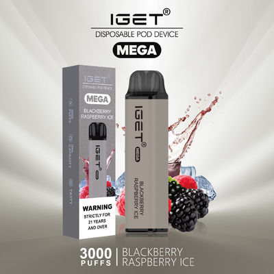El soplo MEGA de Iget 3000 coloreó el humo de Vape, cigarrillos de encargo electrónicos del vapor