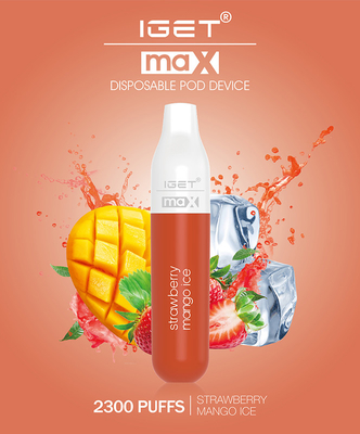 2300f IGET MAX Flat Pod Vape Pen, sistema portátil de la vaina del mango 8ml