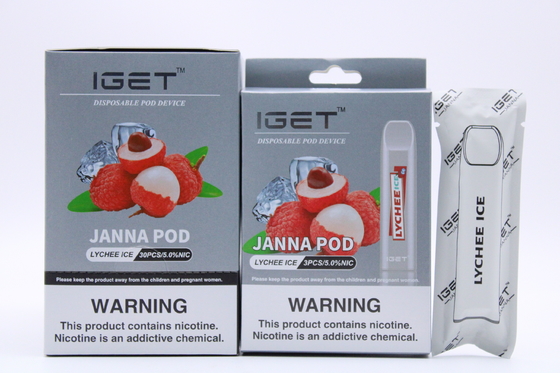 Vainas disponibles de la nicotina del hielo IGET Vape del lichi 450 soplos