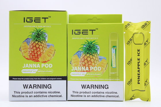 Vainas disponibles de la nicotina del hielo IGET Vape del lichi 450 soplos