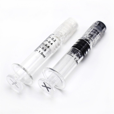 inyección innecesaria Thc del aceite de 0.5ml 1ml de la jeringuilla de la cerradura disponible de cristal clara vacía de Luer