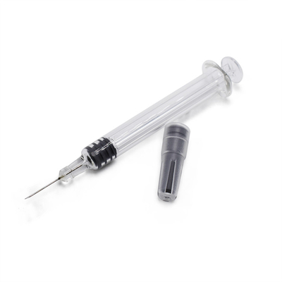 inyección innecesaria Thc del aceite de 0.5ml 1ml de la jeringuilla de la cerradura disponible de cristal clara vacía de Luer