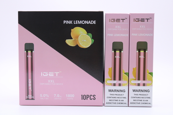 Iget original XXL 1800 sopla los cigarrillos disponibles de la vaina que la batería 2.4ml del dispositivo 950mAh prellenó la pluma de Vape del cartucho