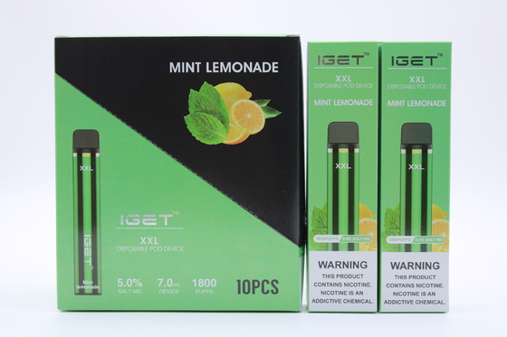 Iget original XXL 1800 sopla los cigarrillos disponibles de la vaina que la batería 2.4ml del dispositivo 950mAh prellenó la pluma de Vape del cartucho