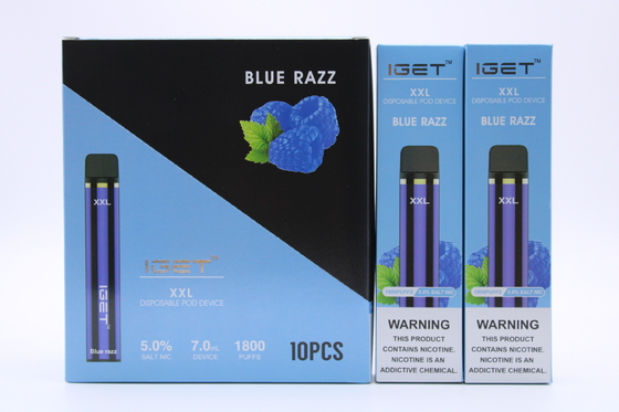 Iget original XXL 1800 sopla los cigarrillos disponibles de la vaina que la batería 2.4ml del dispositivo 950mAh prellenó la pluma de Vape del cartucho