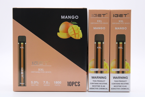 Iget original XXL 1800 sopla los cigarrillos disponibles de la vaina que la batería 2.4ml del dispositivo 950mAh prellenó la pluma de Vape del cartucho