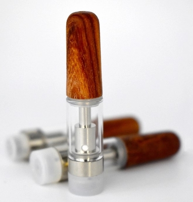 Vidrio de madera de las extremidades de la bobina 0.5ml 1ml CBD Vape del cartucho del sistema de cerámica de la vaina