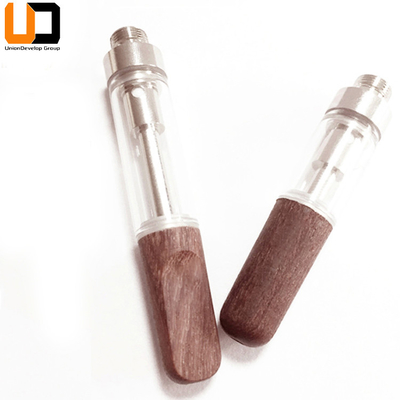 Vidrio de madera de las extremidades de la bobina 0.5ml 1ml CBD Vape del cartucho del sistema de cerámica de la vaina