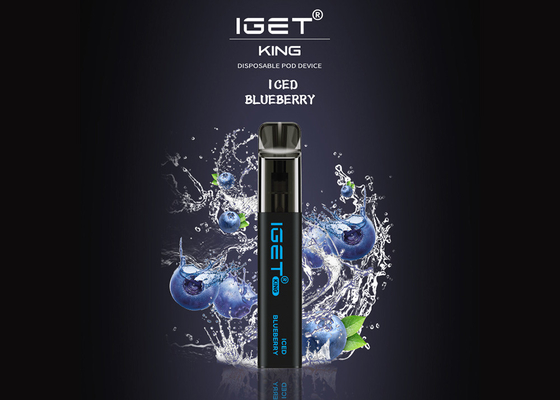 El rey 2600 soplos de Iget incluyendo la nicotina Vape disponible del 5% encierra 9 sabores