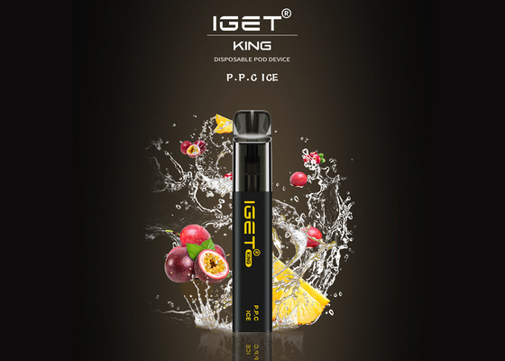 El rey 2600 soplos de Iget incluyendo la nicotina Vape disponible del 5% encierra 9 sabores