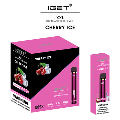 El nuevo sabor llega IGET XXL 1800 SOPLA hielo de la uva de la zarzamora de la capacidad 7ml