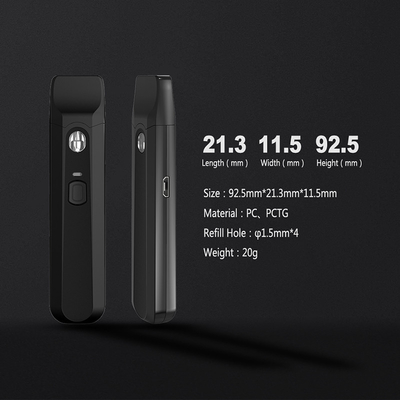 La venta directa de encargo de gama alta 280mah 1ml precalienta voltaje disponible de CBD Vape Pen Pod No Leak Adjustable