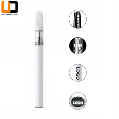 Pluma de cerámica de encargo recargable/disponible 400mAh del vape del aceite del thc del cbd de la bobina del logotipo 0.5/1.0ml